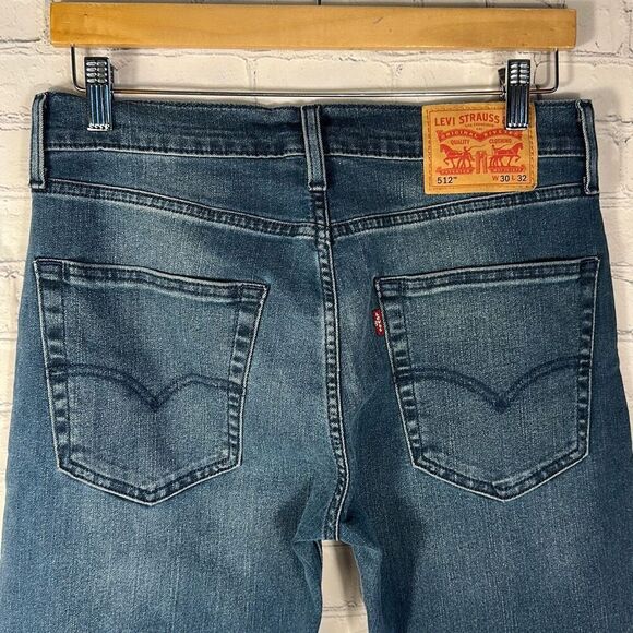 Levi’s 512 Mens Slim Taper Jeans Denim size W30 x L26 ALTERED Style A1854 - Picture 4 of 8